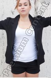 Upper Body Woman White Casual Jacket Average